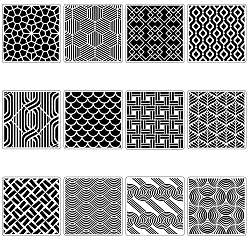Mixed Patterns PET Plastic Drawing Painting Stencils Templates, For DIY Scrapbooking, Square, Mixed Patterns, 15x15x0.025cm, 12pcs/set