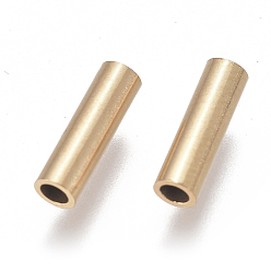 Golden Ion Plating(IP) 304 Stainless Steel Tube Beads, Golden, 10x3mm, Hole: 2mm