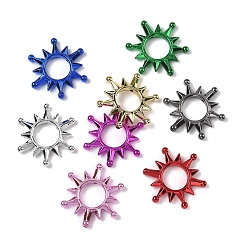 Mixed Color UV Plating Opaque Acylic  Beads, Flower, Mixed Color, 44x40x6mm, Hole: 2mm