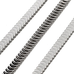 Stainless Steel Color Tarnish Resistant Vacuum Plating 304 Stainless Steel Herringbone Chains, Soldered, with Spool, Stainless Steel Color, 3.8x3mm