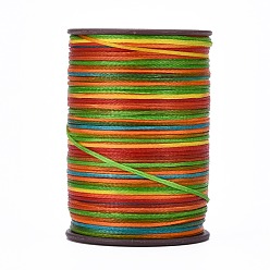 Colorful Flat Waxed Thread String, Micro Macrame Cord, for Leather Sewing Stitching, Colorful, 0.8mm, about 109.36 yards(100m)/roll