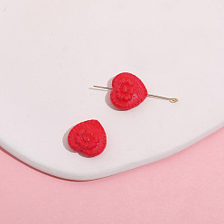 Rouge Perles de verre tchèques, coeur avec fleur, rouge, 18x17mm, Trou: 1.2mm