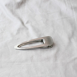 silver Vintage Metal Hair Clip - Japanese Style, Hollow Out, Simple, Retro, Wire Edge.