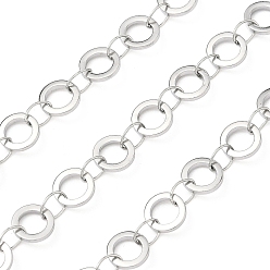Нержавеющая Сталь Цвет 304 кольцевые цепи из нержавеющей стали, пайки, с катушкой, цвет нержавеющей стали, 6x1 мм