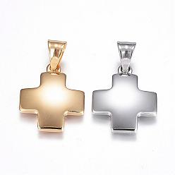 Mixed Color 304 Stainless Steel Pendants, Greek Cross, Mixed Color, 25x21x3mm, Hole: 8x5mm