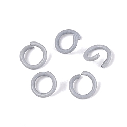 Темно-Серый Открытые прыжковые кольца из окрашенного распылением железа, темно-серый, 18 датчик, 6~6.5x1 мм, внутренний диаметр: 4~4.5 мм, Около 11111 шт / 1000 г