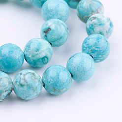 Howlite Natural Howlite Bead Strands, Dyed & Heated, Round, 8mm, Hole: 0.8mm, about 48pcs/strand, 15.35 inch(39cm)
