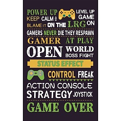 Разноцветный Картина из хлопка и льна, с рисунком слово, декоративные аксессуары, прямоугольные, красочный, 440x280 мм