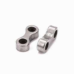 Stainless Steel Color 201 Stainless Steel Bead Spacer Bars, Stainless Steel Color, 12x5x2mm, Hole: 2.5mm