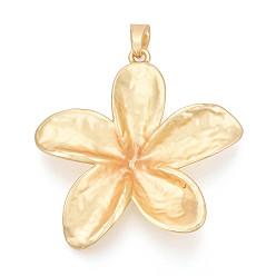 Матовый Золотой Цвет Стойки обшивки сплава большие кулоны, цветок, без кадмия и без свинца, матовый золотой цвет, 76x74x17 мм, отверстие : 11.5x5 мм