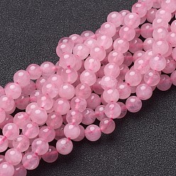 Quartz Rose Naturel a augmenté perles de quartz brins, ronde, 8mm, trou: 1mm, environ 46 pcs/chapelet