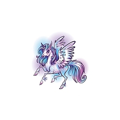 Unicorn Anmial Theme Removable Temporary Water Proof Tattoos Paper Stickers, Horse Pattern, 6x6cm