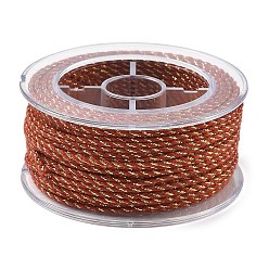 Сиена 20м нейлоновый витой круглый шнур, для изготовления лямок для сумок, цвет охры, 2 мм, около 21.87 ярдов (20 м) / рулон