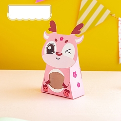 Deer Paper Animal Shape Boxes, with Clear Window, Gift Biscuit Candy Packing Box, Deer, 5.2x10.4x15.5cm