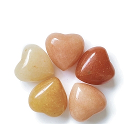 Red Aventurine Natural Red Aventurine Healing Stones, Heart Love Stones, Pocket Palm Stones for Reiki Ealancing, 15x15x10mm