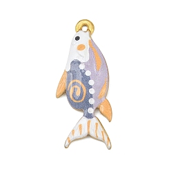 Белый Печатные 304 подвески из нержавеющей стали, рыба, вакуумное покрытие pvd, реальный 18 k позолоченный, белые, 28x11.5x2.5 мм, отверстие : 1 мм