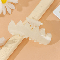 White Acrylic Large Claw Hair Clips, for Girls Women Thick Hair, White, 90mm