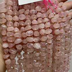 Розовый Кварц Природного розового кварца нитей бисера, самородки с отдельными бусинами, 10x8x5 мм, отверстие : 0.8 мм, около 57 шт / нитка, 15.55'' (39.5 см)