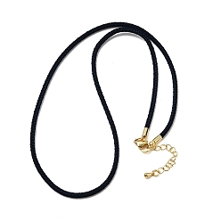 Полуночно-синий 2.5мм нейлоновый плетеный шнур для изготовления ожерелий, с латунными выводами и 304 застежками из лобстера из нержавеющей стали, долговечный, стойки покрытие, золотые, темно-синий, 17.72 дюйм (45 см)