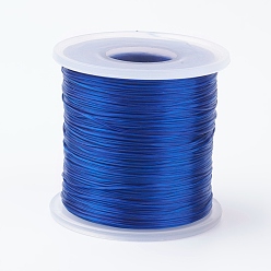 Blue Japanese Flat Elastic Crystal String, Elastic Beading Thread, for Stretch Bracelet Making, Blue, 0.5mm, about 328.08 yards(300m)/roll