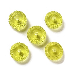 Green Yellow Transparent Resin Beads, Textured Rondelle, Green Yellow, 12x7mm, Hole: 2.5mm