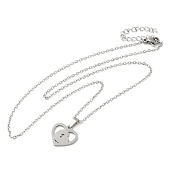 Lock 306 Stainless Steel Pendant Necklace for Women, Lock, 17.72 inch(45cm), pendants: 15x15mm.
