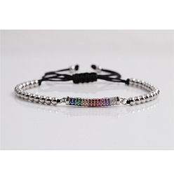 CB00197 Platinum Colorful Cubic Zirconia Adjustable European and American Women's Bracelet