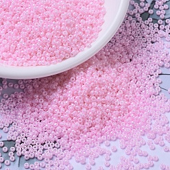 (RR428) Непрозрачный Бледно-розовый Блеск Миюки круглые бусины рокайль, японский бисер, 11/0, (rr 428) непрозрачный детский розовый блеск, 2x1.3 мм, отверстие : 0.8 мм, Около 1111 шт / 10 г