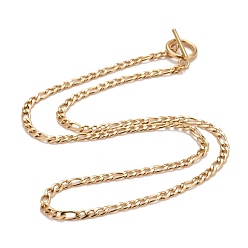 Golden Ion Plating(IP)  304 Stainless Steel Chain Necklaces, Golden, 19.64 inch(49.9cm)