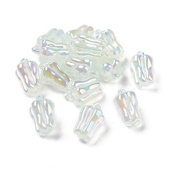 Light Green UV Plating Luminous Transparent Acrylic Pendants, Glow in The Dark, Bell Pepper, Light Green, 25.5x17x16.5mm, Hole: 3.5mm
