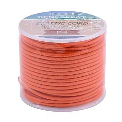 Dark Orange Elastic Cord, Polyester Outside and 30~40 Ply Latex Core, Dark Orange, 3mm, about 20m/roll