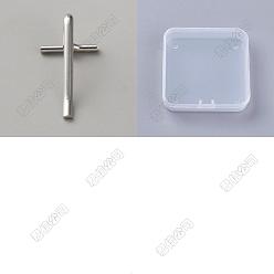 Platino 8piezas de broches de aleación con ganchos para convertir colgantes, Platino, 30.5x15x10.5 mm, agujero: 1.6 mm