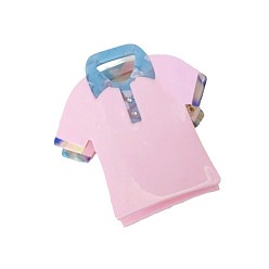 Бледно-Розовый Заколки-клочья из ацетата целлюлозы для женщин и девочек, одежда, розовый жемчуг, 72x63 мм