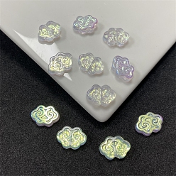 Medium Purple Transparent Czech Glass Beads, Auspicious Cloud, Medium Purple, 13x9mm