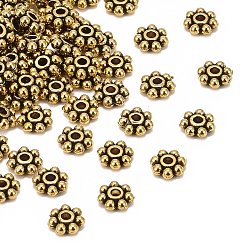 Antique Golden Tibetan Style Alloy Beads Daisy Spacer Beads, Cadmium Free & Lead Free, Granulated Beads, Antique Golden, 6x2mm, Hole: 1.5mm, about 4000pcs/1000g