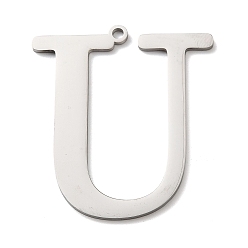 Letter U 304 подвески из нержавеющей стали, буквы, Буква U, 39x34.5x1.4 мм, отверстие : 2 мм