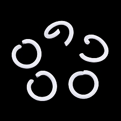 Белый Открытые прыжковые кольца из окрашенного распылением железа, белые, 18 датчик, 6~6.5x1 мм, внутренний диаметр: 4~4.5 мм, Около 11111 шт / 1000 г