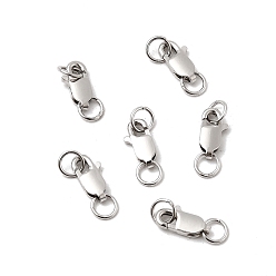 Платинированный 925 стерлингового серебра застежкой омар коготь, с прыжковых колец, Реальная платина, 10x5x2.5 мм