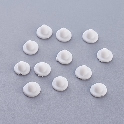 White Plastic Ear Nuts, Earring Backs, Cadmium Free & Nickel Free & Lead Free, White, 5x6mm, Hole: 1.5mm, about 1000pcs/bag
