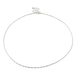 Серебро Латунь цепи ожерелья, Цепь ядра, с омаром застежками, серебряные, 17.7 дюйм (45 см), 0.94~0.96 мм