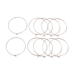 Rose Gold Ion Plating(IP) 316 Surgical Stainless Steel Wine Glass Charms Rings, Hoop Earring Findings, DIY Material for Basketball Wives Hoop Earrings, Rose Gold, 20 Gauge, 50x0.8mm