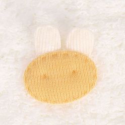 Золотистый Кабошоны из хлопчатобумажной ткани, кролик, поделки аксессуары для волос, золотые, 30x25 мм