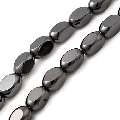 Металлическо-черное Гальванопокрытие Стеклянные бусины с гальваническим покрытием , самородки, покрытие черного цвета металла, 8x5x5 мм, отверстие : 1 мм, около 49 шт / нитка, 16.14'' (41 см)