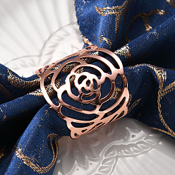 2 Valentine's Day table decorations rose napkin ring gold hollow flower napkin button napkin ring