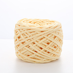 Navajo White Soft Crocheting Polyester Yarn, Thick Knitting Yarn for Scarf, Bag, Cushion Making, Navajo White, 6mm
