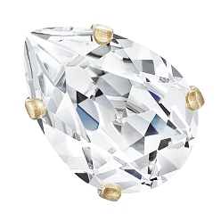 00030 Crystal Пришивные чашки preciosa® maxima crystal, многожильных ссылки, чешский хрусталь, с настройками латуни, 719 37 414 груша в стиле барокко, золотые, 00030 кристалл, 14x10 мм