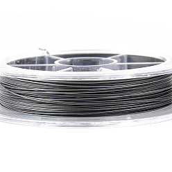 Dark Gray Tiger Tail Beading Wire, 7-Strand Bead Stringing Wire, Nylon Coated Stainless Steel Wire, Dark Gray, 24 Gauge, 0.5mm, about 32.8 Feet(10m)/roll