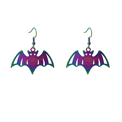 E5763-2/Bat Colorful Gradient Plating Earrings for Halloween Party Costume Accessories