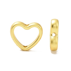 Matte Gold Color Rack Plating Alloy Bead Frame, Long-Lasting Plated, Lead Free & Cadmium Free, Heart, Matte Gold Color, 11.5x13x3mm, Hole: 1.4mm, Inner Diameter: 7x8mm
