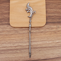 Bronze Accessoires de bijoux de bricolage, accessoires de bâton de cheveux en alliage, avec boucle, gris anthracite, 152x29mm